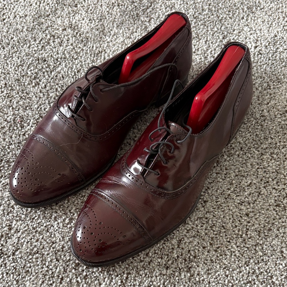Johnston & Murphy Dark Brown Leather Oxfords